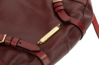 0241. Burberry Shoulder Bag Handbag, Burgundy, Leather, Gold Hardware13