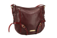 0241. Burberry Shoulder Bag Handbag, Burgundy, Leather, Gold Hardware2