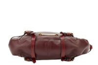 0241. Burberry Shoulder Bag Handbag, Burgundy, Leather, Gold Hardware6