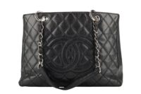 0243. Chanel Grand Shopping Tote in Black Caviar Leather, Silver Hardware1