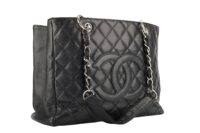 0243. Chanel Grand Shopping Tote in Black Caviar Leather, Silver Hardware2