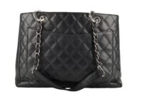 0243. Chanel Grand Shopping Tote in Black Caviar Leather, Silver Hardware4