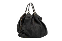 0244. Louis Vuitton, Black Mahina XL Shoulder Bag, Gold Hardware2