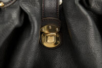 0244. Louis Vuitton, Black Mahina XL Shoulder Bag, Gold Hardware8