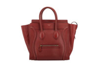 0245. Celine Luggage, Red Leather, Gold Hardware1
