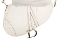 0249. Christian Dior Saddle Vintage, White Leather, Silver Hardware15