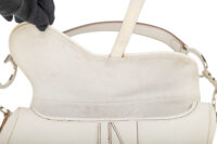 0249. Christian Dior Saddle Vintage, White Leather, Silver Hardware16