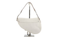 0249. Christian Dior Saddle Vintage, White Leather, Silver Hardware2