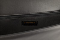 0250. Chanel Boy Bag, Medium, Black Leather, Gold Aged-tone hardware15