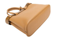 0123. Prada Buckle Medium Leather Handbag, Gold Hardware