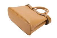0123. Prada Buckle Medium Leather Handbag, Gold Hardware