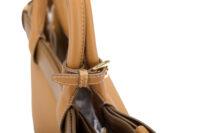 0123. Prada Buckle Medium Leather Handbag, Gold Hardware