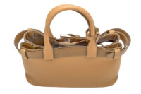 0123. Prada Buckle Medium Leather Handbag, Gold Hardware