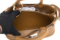0123. Prada Buckle Medium Leather Handbag, Gold Hardware