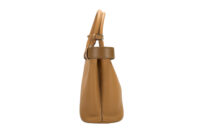 0123. Prada Buckle Medium Leather Handbag, Gold Hardware