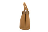 0123. Prada Buckle Medium Leather Handbag, Gold Hardware