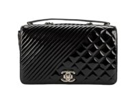 0254. Chanel Coco Boy Timeless Classic Flap bag, Patent Leather, Silver Hardware1