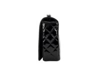 0254. Chanel Coco Boy Timeless Classic Flap bag, Patent Leather, Silver Hardware5