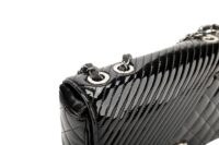 0254. Chanel Coco Boy Timeless Classic Flap bag, Patent Leather, Silver Hardware8