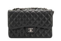 0255. Chanel Timeless Classic Jumbo Flap, Caviar, Silver Hardware