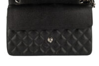 0255. Chanel Timeless Classic Jumbo Flap, Caviar, Silver Hardware
