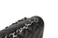 0255. Chanel Timeless Classic Jumbo Flap, Caviar, Silver Hardware