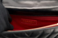 0271. Chanel Chevron Quilted Coco Handle Flap Bag Gold Hardware