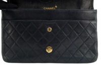0275. Chanel Vintage Double Flap, Black Leather, Gold Hardware