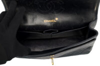 0275. Chanel Vintage Double Flap, Black Leather, Gold Hardware