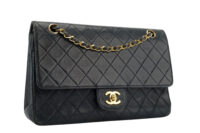 0275. Chanel Vintage Double Flap, Black Leather, Gold Hardware