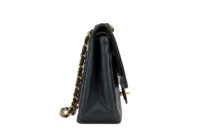 0275. Chanel Vintage Double Flap, Black Leather, Gold Hardware
