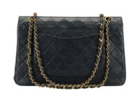 0275. Chanel Vintage Double Flap, Black Leather, Gold Hardware