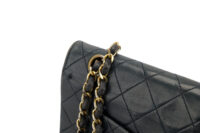 0275. Chanel Vintage Double Flap, Black Leather, Gold Hardware