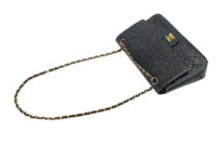 0275. Chanel Vintage Double Flap, Black Leather, Gold Hardware