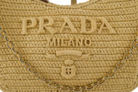 0276. Prada Raffia Crotchet Re-Edition, Gold hardware
