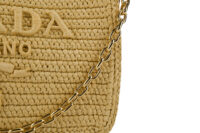 0276. Prada Raffia Crotchet Re-Edition, Gold hardware