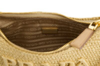 0276. Prada Raffia Crotchet Re-Edition, Gold hardware