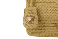 0276. Prada Raffia Crotchet Re-Edition, Gold hardware
