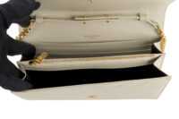 0278. YSL Monogram Matelassé, Cream White Leather, Gold Hardware10