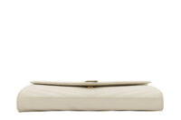 0278. YSL Monogram Matelassé, Cream White Leather, Gold Hardware5