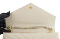 0278. YSL Monogram Matelassé, Cream White Leather, Gold Hardware8