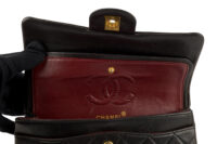 0279. Chanel Vintage Classic Double Flap, Black Lambskin, Gold Hardware14