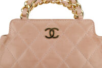 0282. Chanel Pink Lambskin CC Quilted Mini Handle Bag, Gold Hardware2