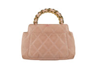 0282. Chanel Pink Lambskin CC Quilted Mini Handle Bag, Gold Hardware6