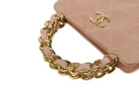 0282. Chanel Pink Lambskin CC Quilted Mini Handle Bag, Gold Hardware7