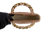 0282. Chanel Pink Lambskin CC Quilted Mini Handle Bag, Gold Hardware8