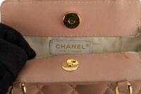 0282. Chanel Pink Lambskin CC Quilted Mini Handle Bag, Gold Hardware9