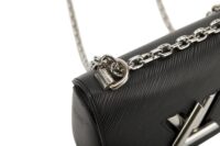 0290. Louis Vuitton Twist MM, Black Epi Leather, Silver Hardware7