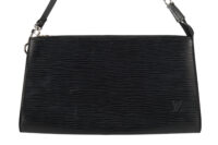 0293. Louis Vuitton Pochette, Black Epi Leather, Silver Hardware3