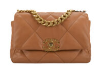 0295. Chanel 19, Camel Colour, Leather Handbag, Gold and Silver Hardware1
